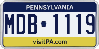 PA license plate MDB1119