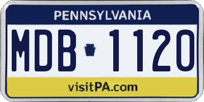 PA license plate MDB1120