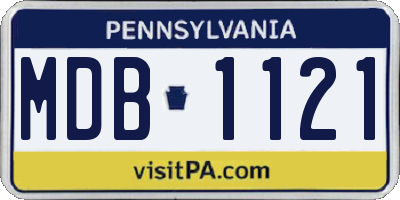 PA license plate MDB1121