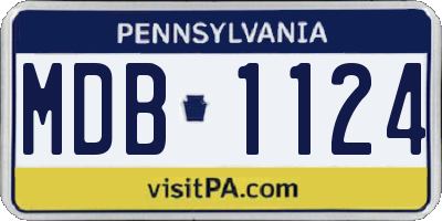 PA license plate MDB1124