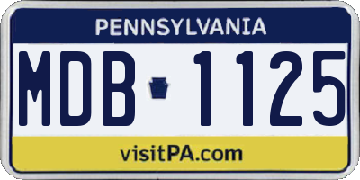 PA license plate MDB1125