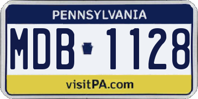 PA license plate MDB1128
