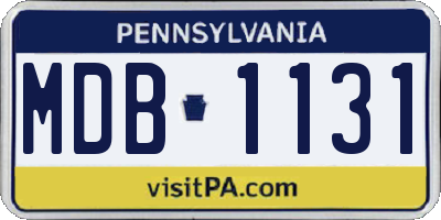 PA license plate MDB1131