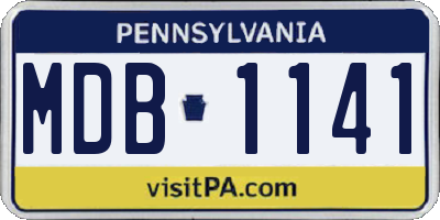 PA license plate MDB1141
