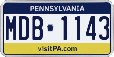 PA license plate MDB1143