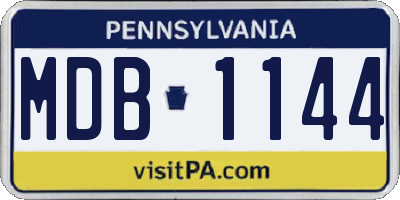 PA license plate MDB1144