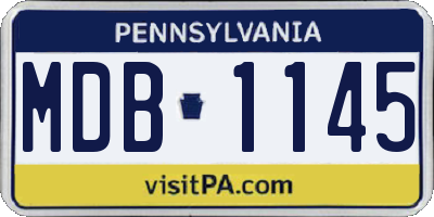 PA license plate MDB1145