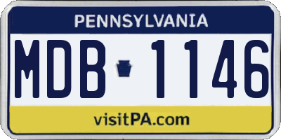 PA license plate MDB1146