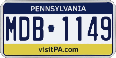 PA license plate MDB1149