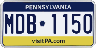 PA license plate MDB1150