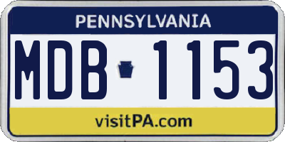 PA license plate MDB1153