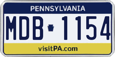 PA license plate MDB1154