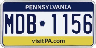 PA license plate MDB1156