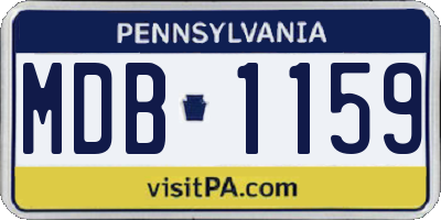 PA license plate MDB1159