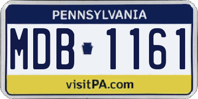 PA license plate MDB1161