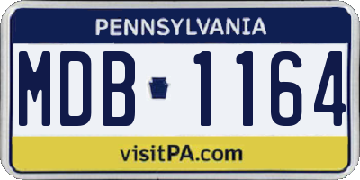 PA license plate MDB1164