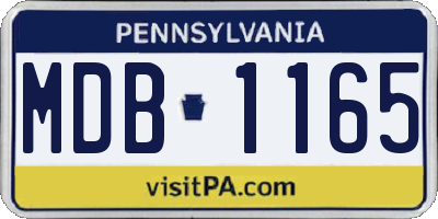 PA license plate MDB1165