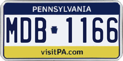 PA license plate MDB1166