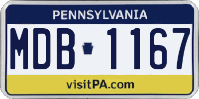 PA license plate MDB1167
