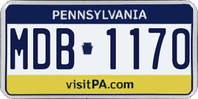 PA license plate MDB1170