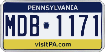 PA license plate MDB1171