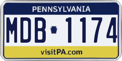 PA license plate MDB1174
