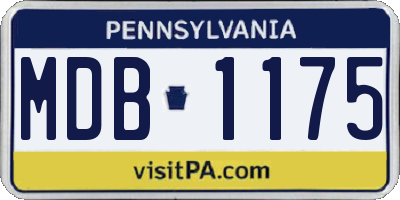 PA license plate MDB1175