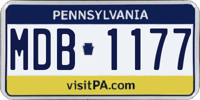 PA license plate MDB1177