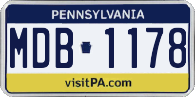 PA license plate MDB1178