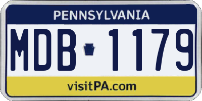 PA license plate MDB1179