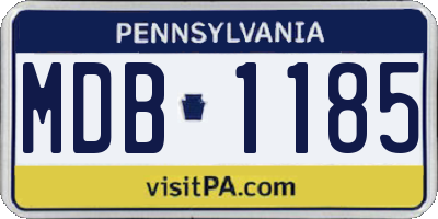 PA license plate MDB1185