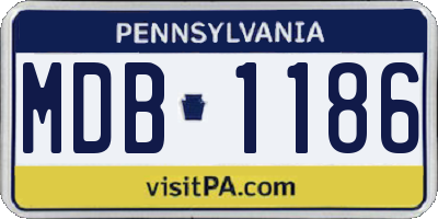 PA license plate MDB1186