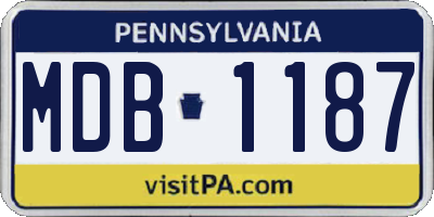 PA license plate MDB1187