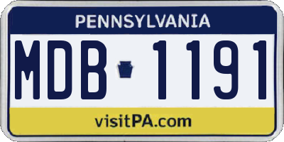 PA license plate MDB1191