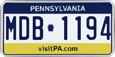 PA license plate MDB1194