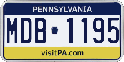 PA license plate MDB1195