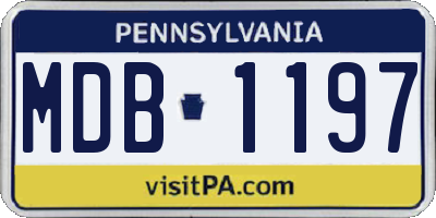 PA license plate MDB1197