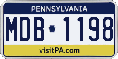 PA license plate MDB1198