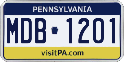 PA license plate MDB1201
