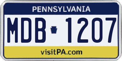 PA license plate MDB1207