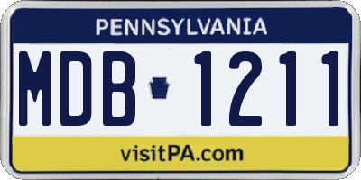 PA license plate MDB1211