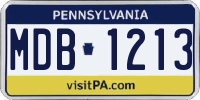 PA license plate MDB1213