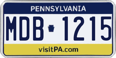 PA license plate MDB1215