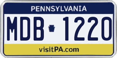 PA license plate MDB1220