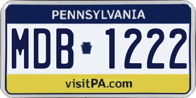PA license plate MDB1222