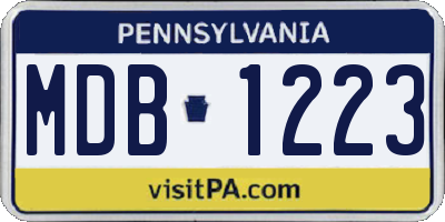 PA license plate MDB1223