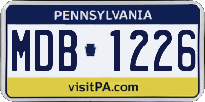 PA license plate MDB1226
