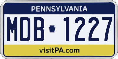 PA license plate MDB1227