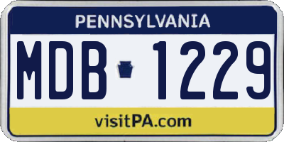 PA license plate MDB1229