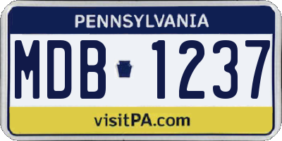 PA license plate MDB1237